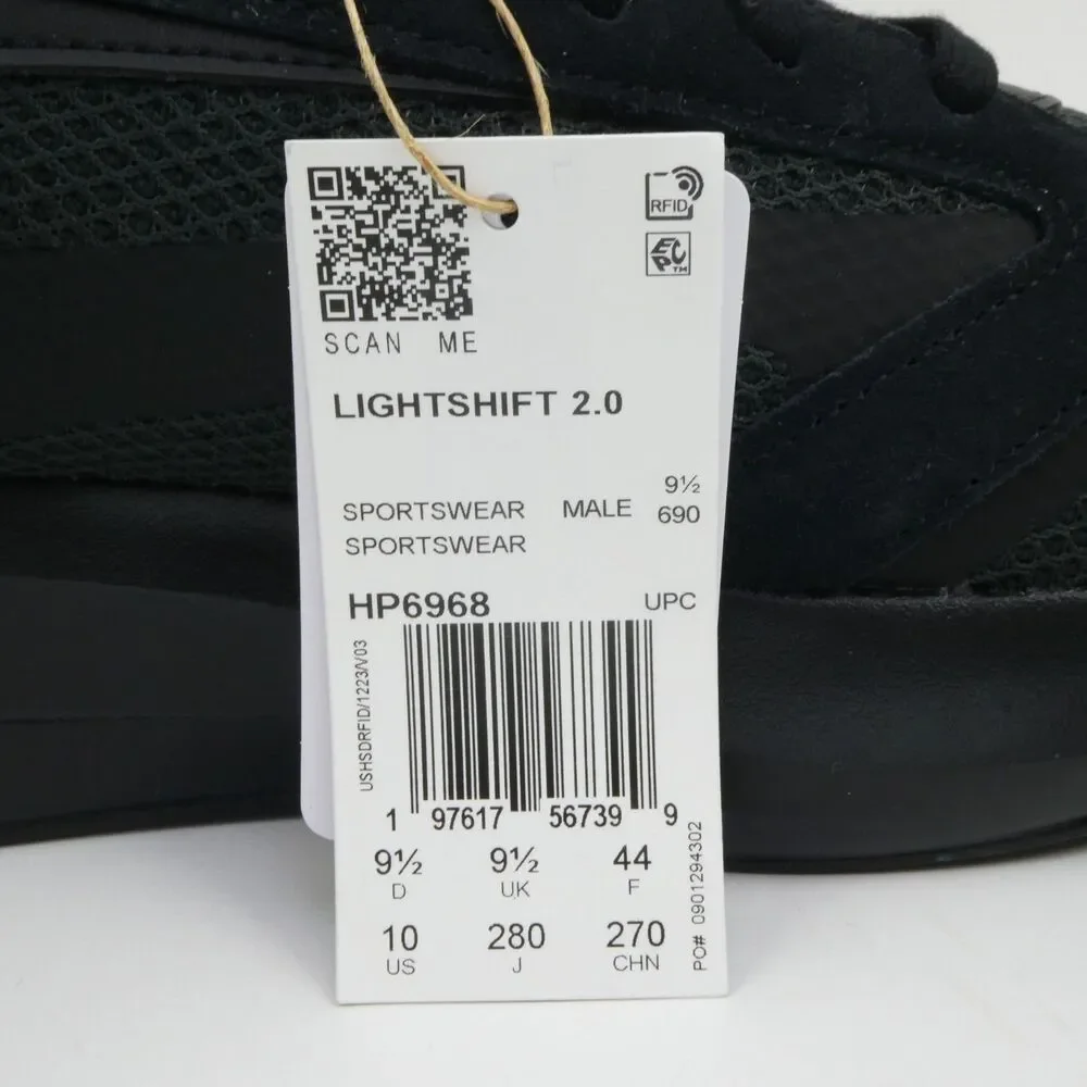 adidas Men's US Size 10 Light Shift 2.0 Black Black Comfortable HP6968 NWOB